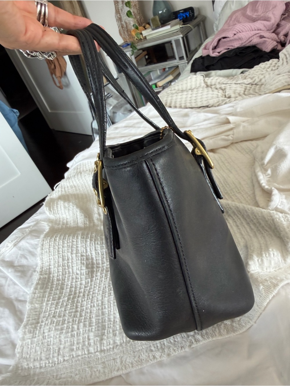 Coach Black Leather Legacy West Mini Market Purse Small Tote Authentic - Picture 8 of 9